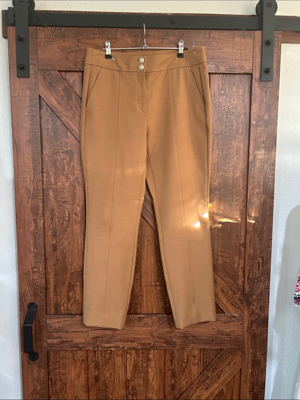 White House Black Market Camel Straight-Leg Dress Pants